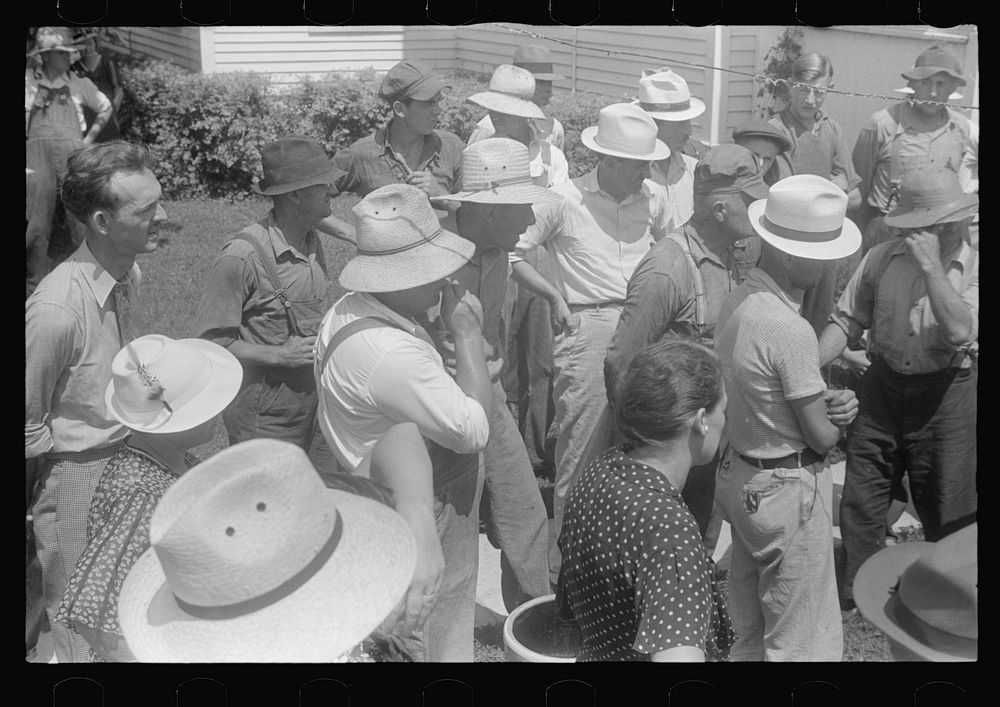 Spectators at public auction, central Ohio. Sourced from the Library of Congress.