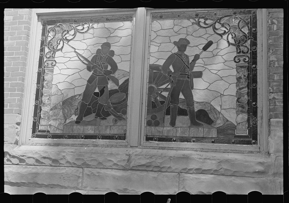 Stained glass windows in church at Woodstock, Ohio. Sourced from the Library of Congress.