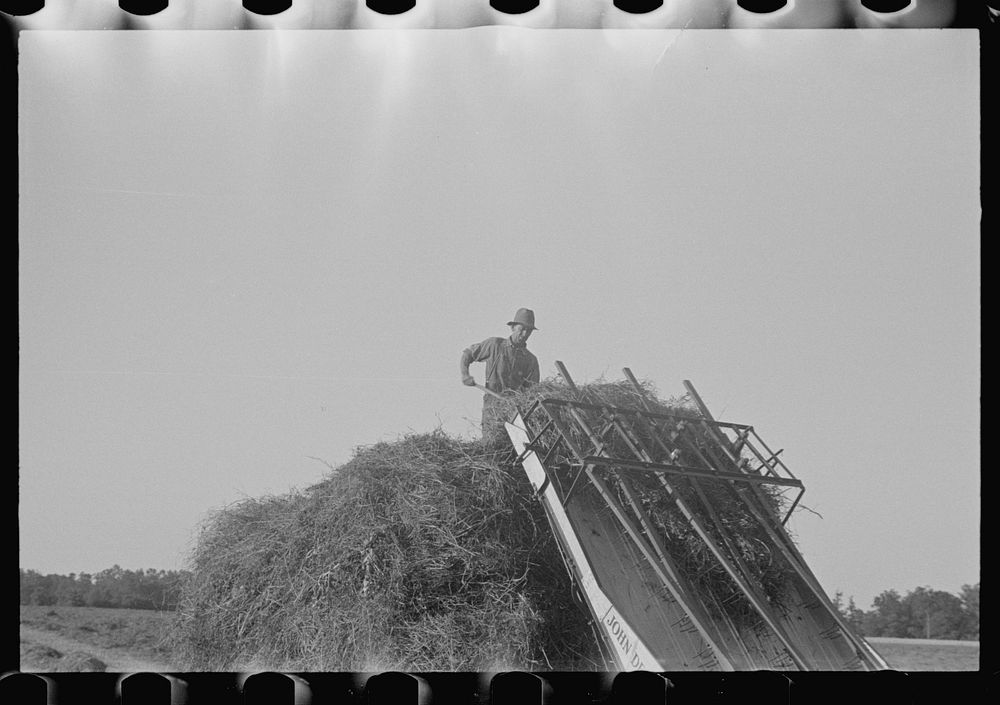 [Untitled photo, possibly related to: Loading hay from window with hayloader, central Ohio]. Sourced from the Library of…