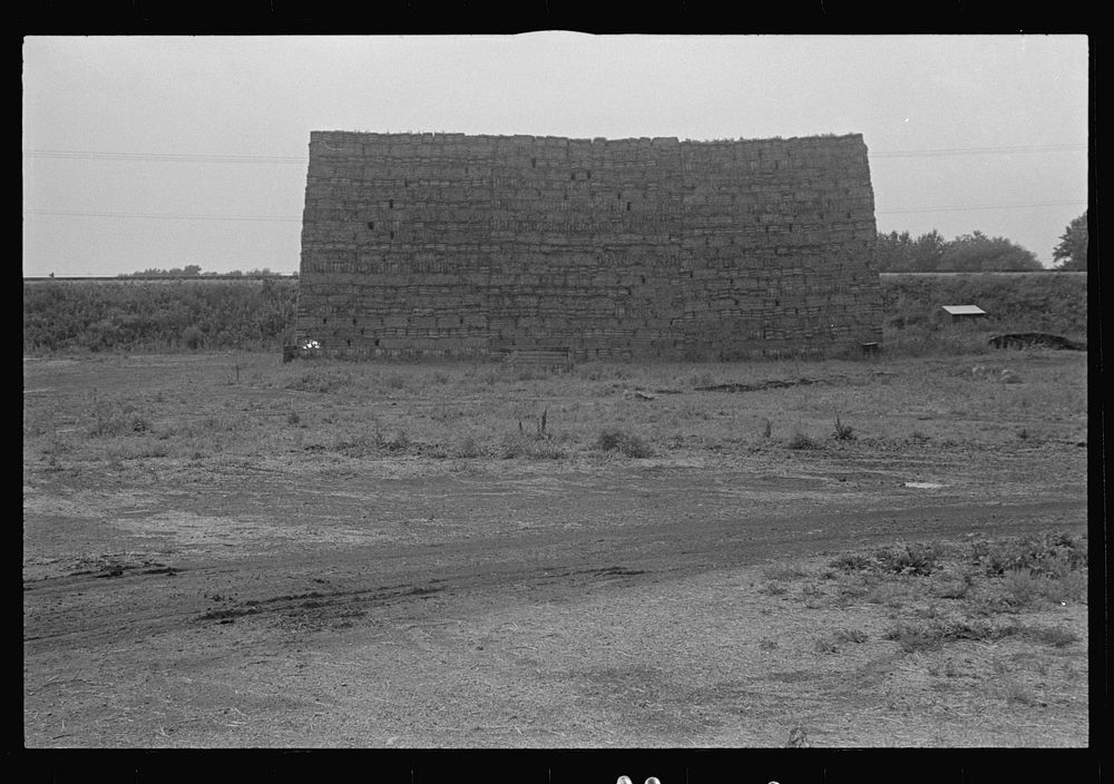 [Untitled photo, possibly related to: Baled hay in field, central Ohio]. Sourced from the Library of Congress.