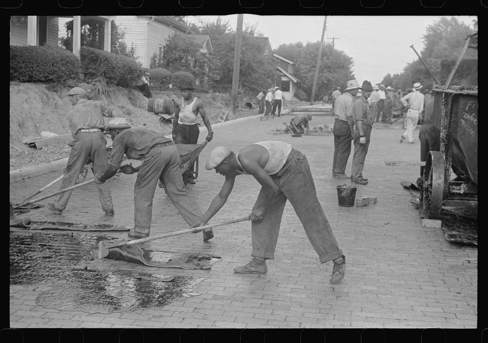 Repairing Route 40, central Ohio. Sourced from the Library of Congress.