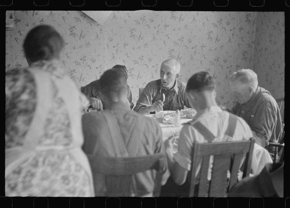[Untitled photo, possibly related to: Dinner time during wheat harvest, central Ohio]. Sourced from the Library of Congress.