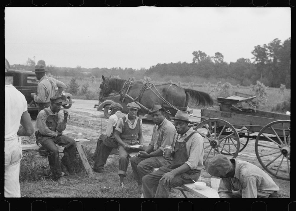 [Untitled photo, possibly related to: Lunch hour at Newport News Homesteads, Virginia]. Sourced from the Library of Congress.