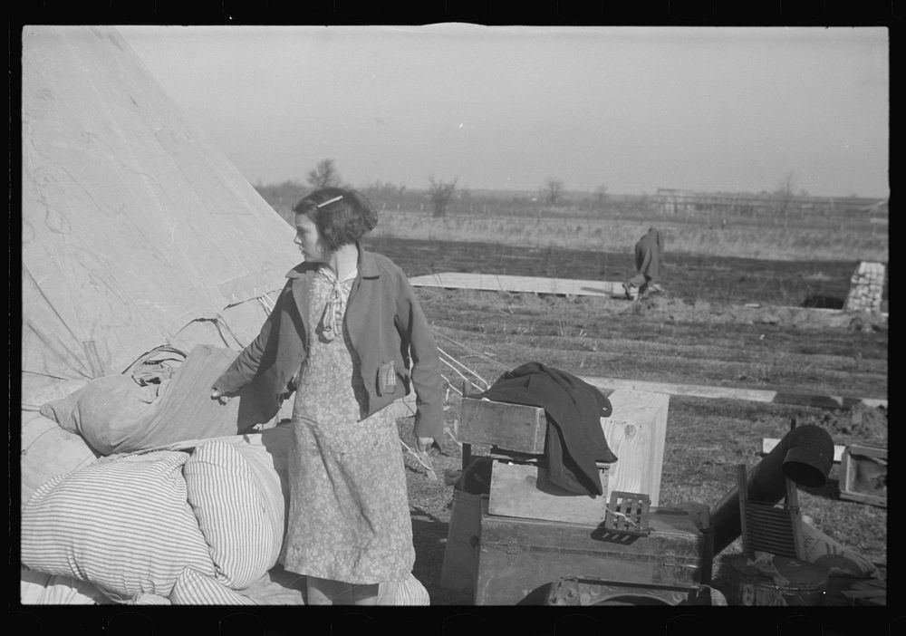[Untitled photo, possibly related to: A girl in the camp for white flood refugees, Forrest City, Arkansas]. Sourced from the…