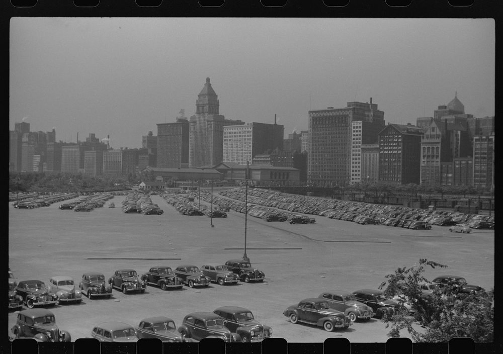 Parking lot. Chicago, Illinois. Sourced from the Library of Congress.