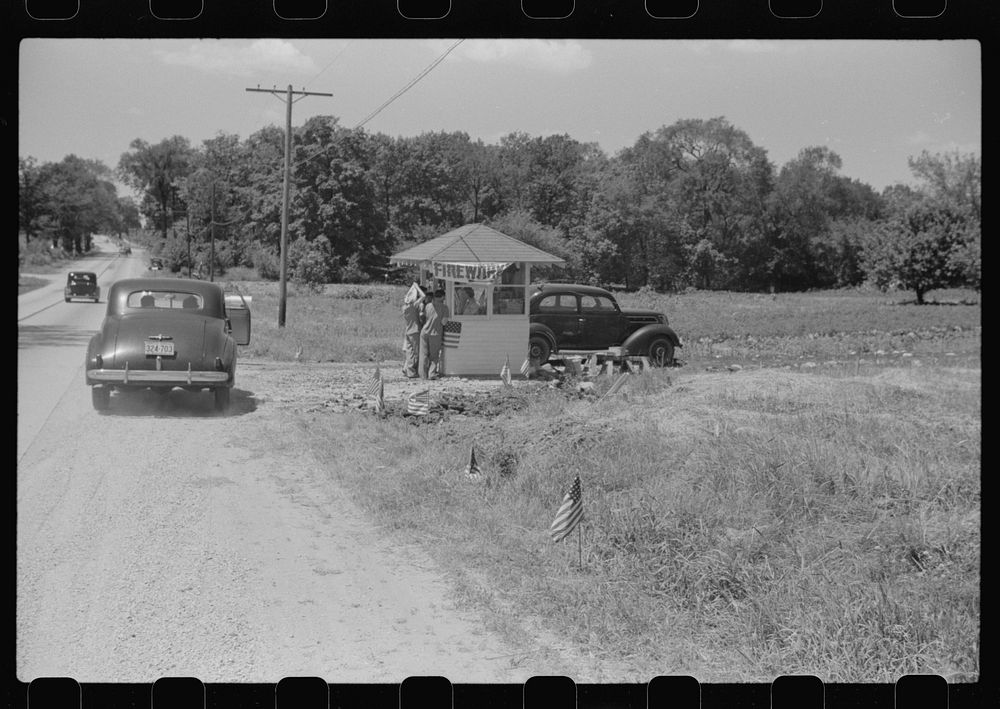 [Untitled photo, possibly related to: Fourth of July roadside stand near Milwaukee, Wisconsin]. Sourced from the Library of…