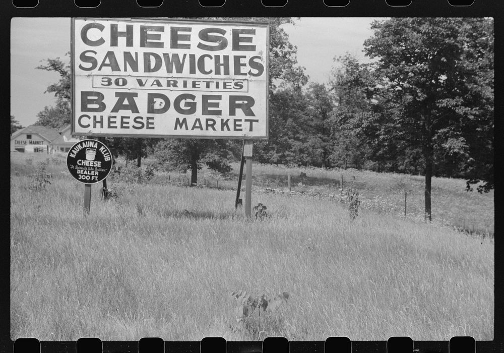 Signs on U.S. 41, Kenosha County, Wisconsin. Sourced from the Library of Congress.