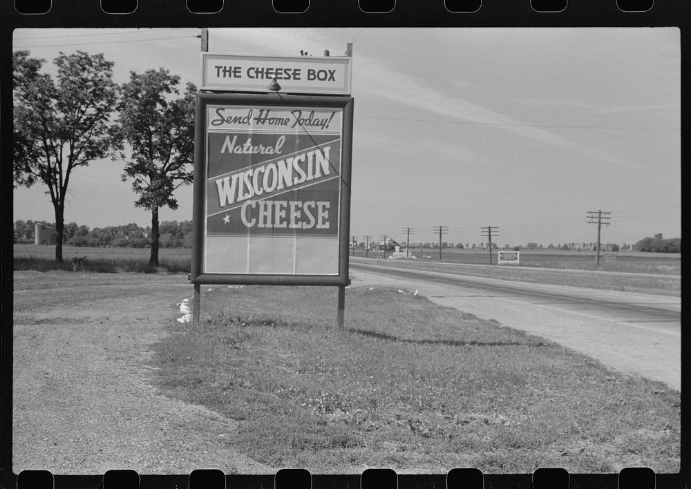 Sign on U.S. 41, Kenosha County, Wisconsin. Sourced from the Library of Congress.
