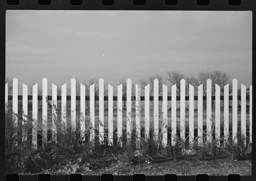 Fence on large farm in Red River Valley. Cass County, North Dakota. Sourced from the Library of Congress.