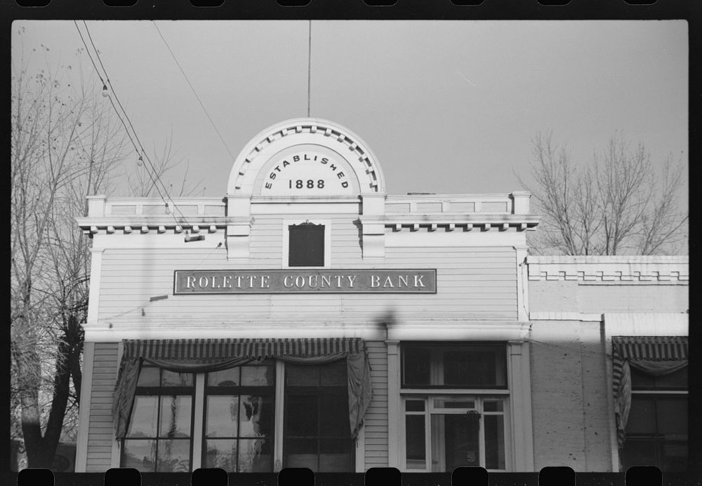 Bank, Rolla, North Dakota. Sourced from the Library of Congress.