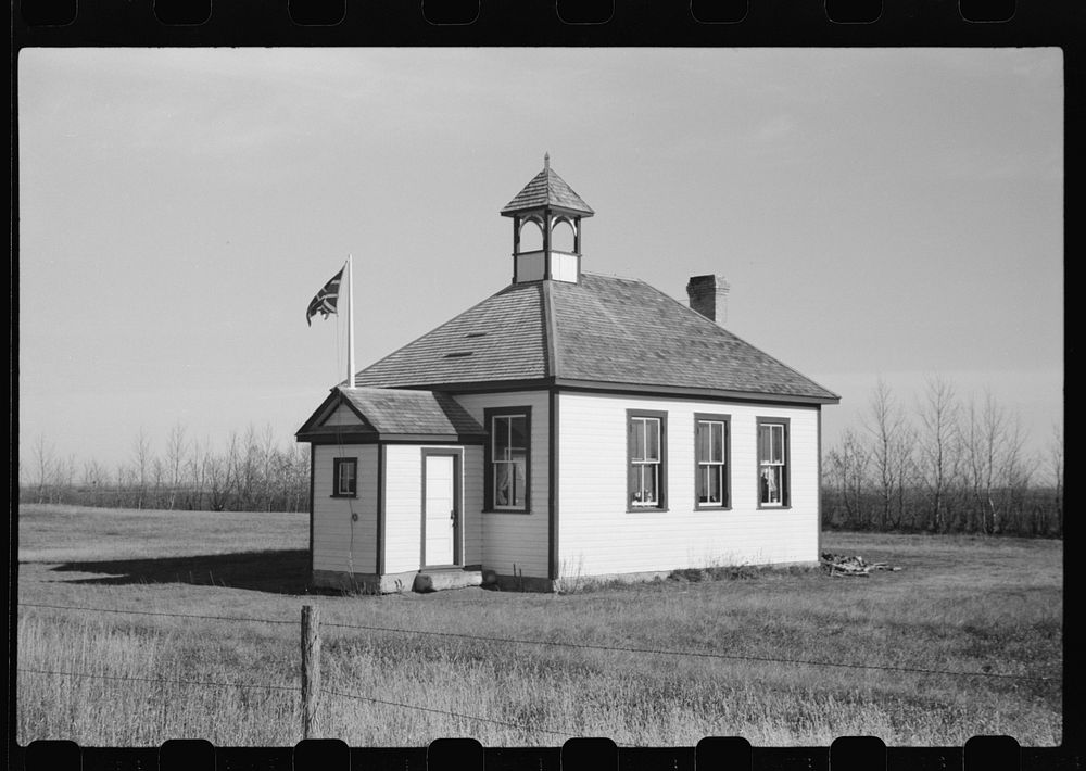 [Untitled photo, possibly related to: Rural school near Killarney, Canada (Manitoba)]. Sourced from the Library of Congress.