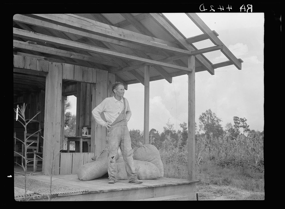 Shack in which rehabilitation client lives before obtaining resettlement loan. Louisiana. Sourced from the Library of…