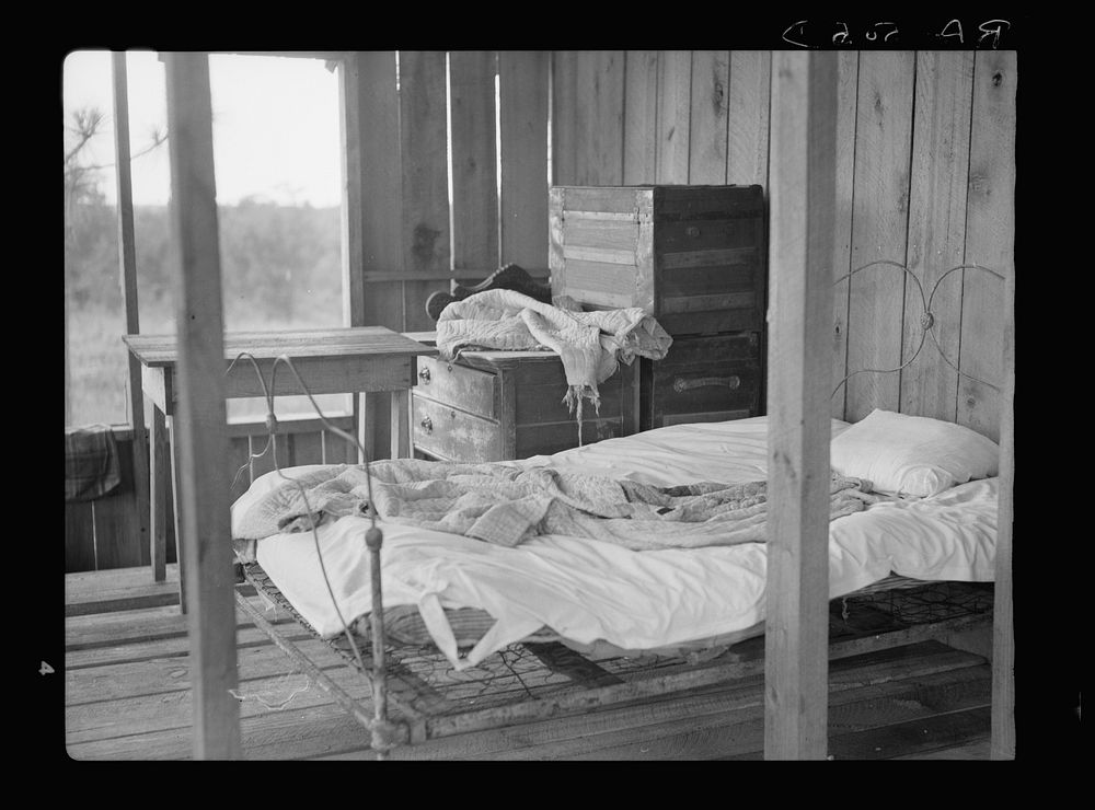 Interior. Sharecropper's cabin. Louisiana. Sourced from the Library of Congress.