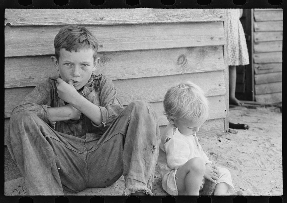 [Untitled photo, possibly related to: Floyd Burroughs, Jr., and Othel Lee Burroughs, called Squeakie. Son of an Alabama…