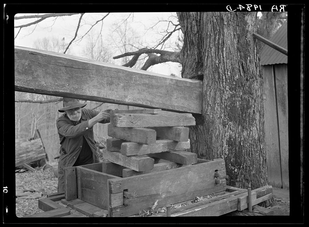 Cider mill at Crabtree Creek recreational demonstration area near Raleigh, North Carolina. Sourced from the Library of…