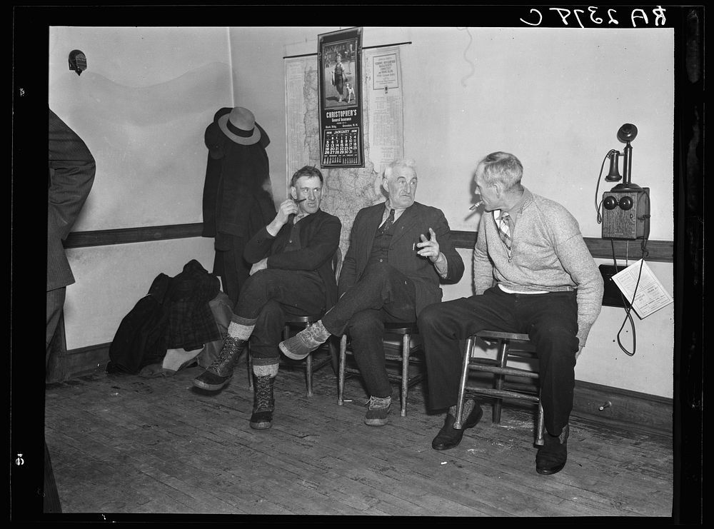 Members of board of directors of farmers' cooperative society. Coos County, New Hampshire. Sourced from the Library of…