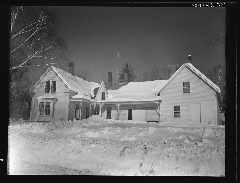 Home of president of farmers cooperative society. Coos County, New Hampshire. Sourced from the Library of Congress.