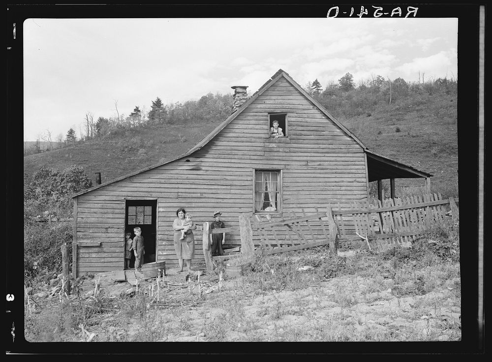 Home of family which is to be moved to Shenandoah National Park Homesteads. Old Rag, Virginia. Sourced from the Library of…