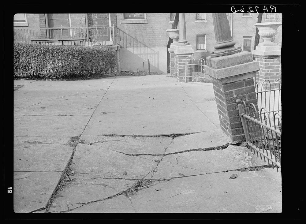 Cracked concrete platform. Hamilton County, Ohio. Sourced from the Library of Congress.