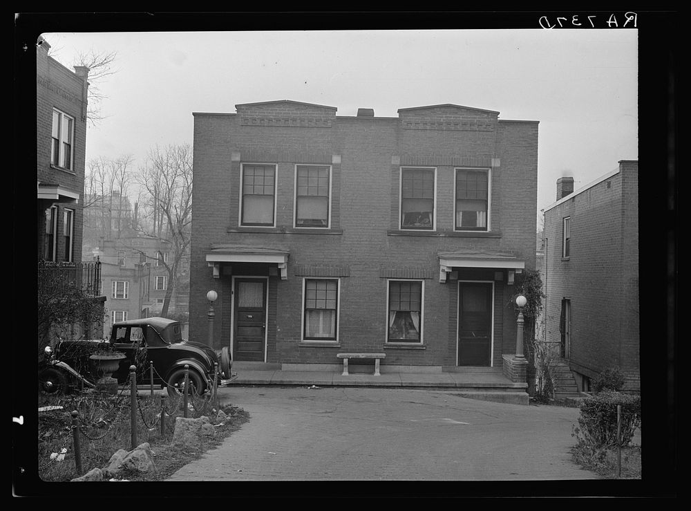 Typical square brick house. Hamilton County, Ohio. Sourced from the Library of Congress.