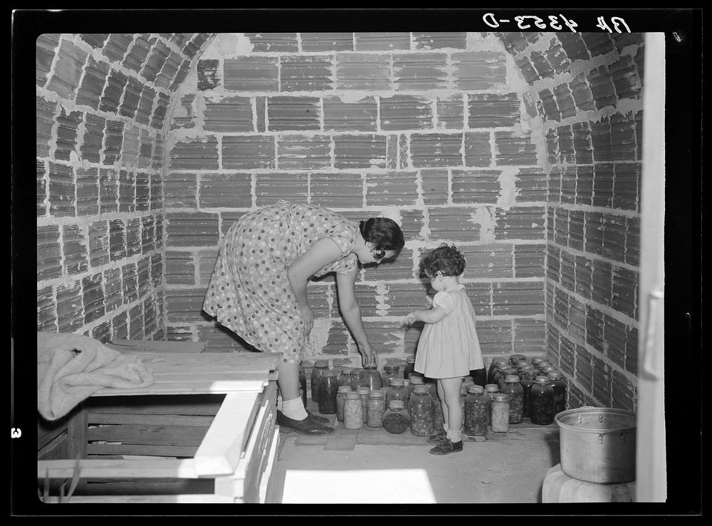 Interior of storage cave. Falls City Farmsteads, Nebraska. Sourced from the Library of Congress.
