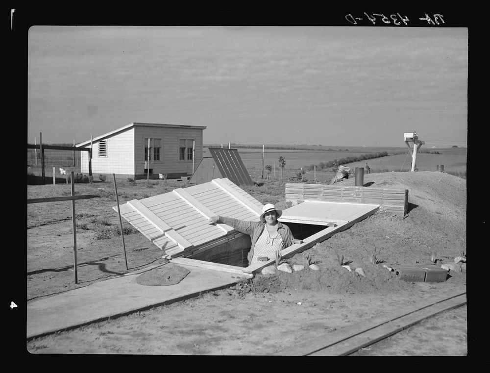 Exterior of storage cave. Falls City Farmsteads, Nebraska. Sourced from the Library of Congress.