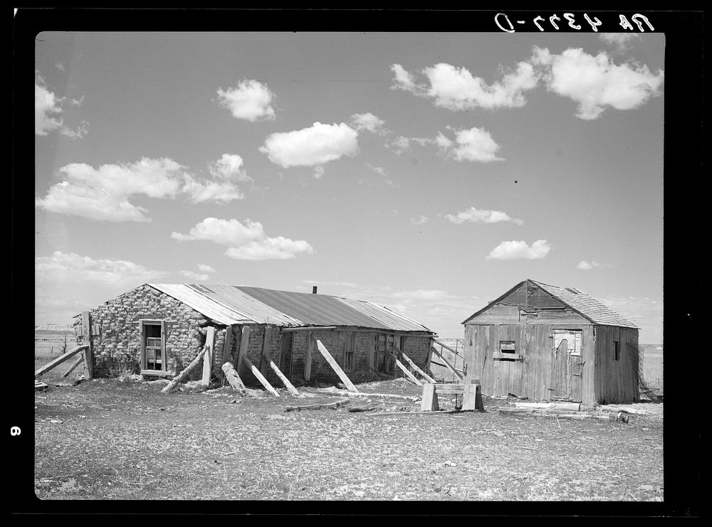 Sod house on submarginal land. Pennington County, South Dakata. Sourced from the Library of Congress.