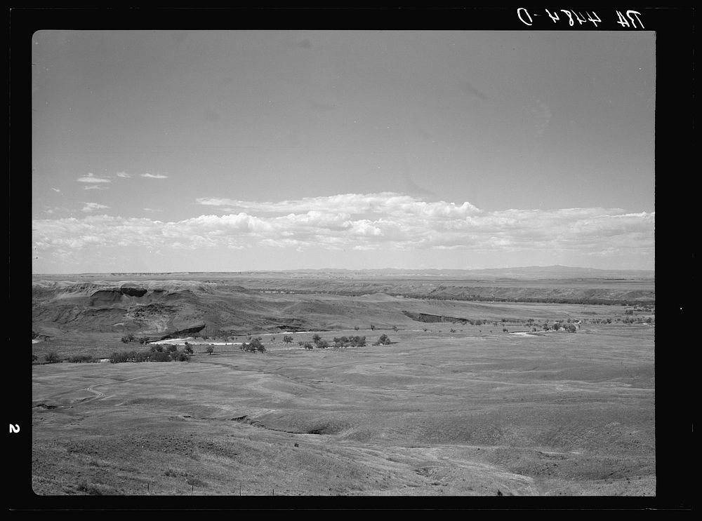 Type of land purchased by Resettlement Administration for grazing project. Pennington County, South Dakota. Sourced from the…