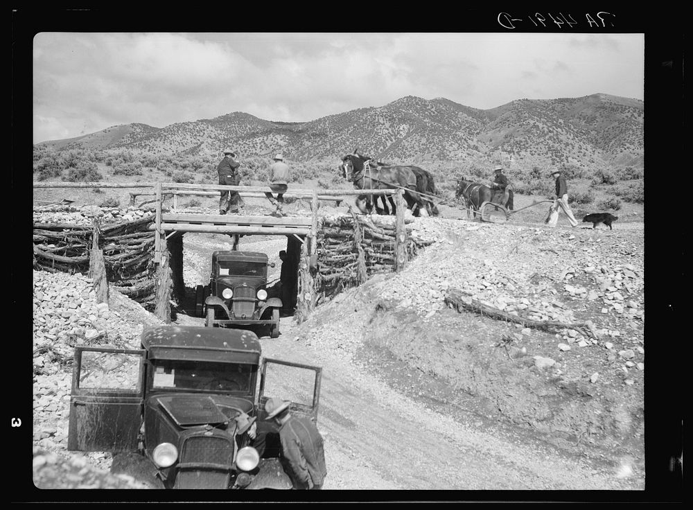 Gravel pit used as source for road surfacing on Resettlement Administration project. Oneida County, Idaho. Sourced from the…