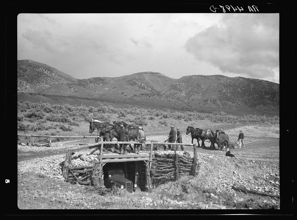 Gravel pit used for road surfacing on Resettlement Administration project.  Oneida County, Idaho. Sourced from the Library…