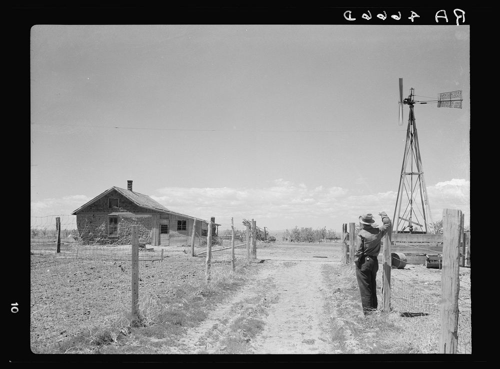 A sod homestead built in 1900. Pennington County, South Dakota. Since 1900 this sod house has been standing to mark a…