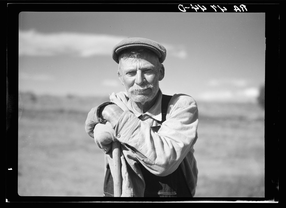 A one-armed sheep herder. Central Oregon grazing project. Sourced from the Library of Congress.