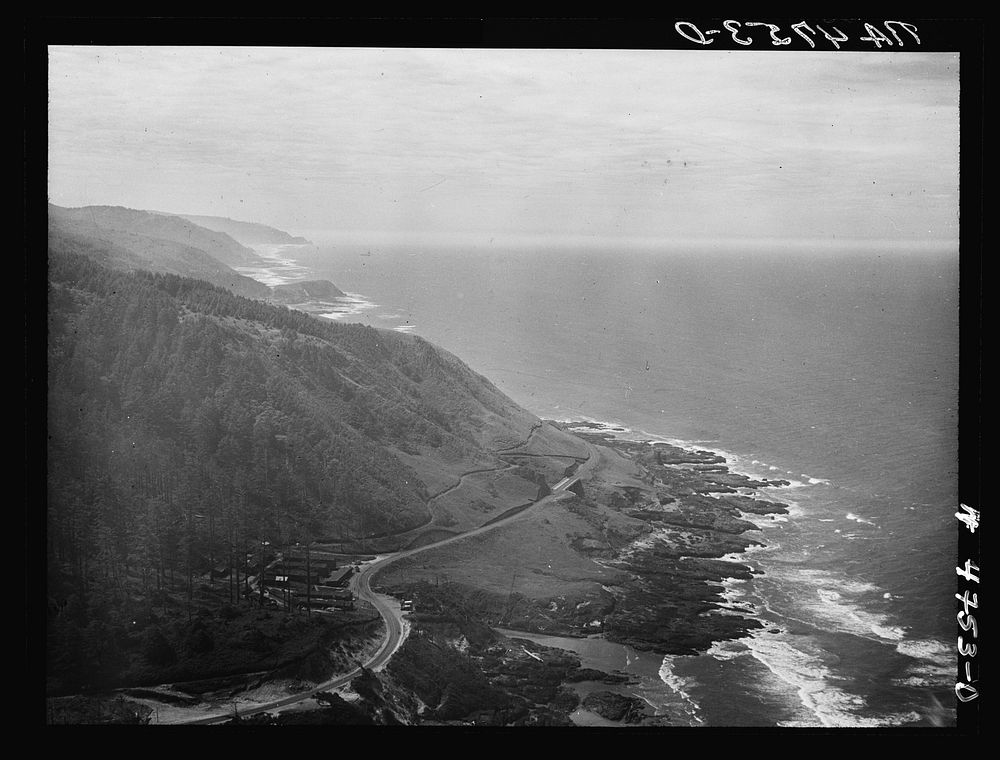 The highway along the Oregon coast should bring many to enjoy the cool forest and ocean. Resettlement Administration work…