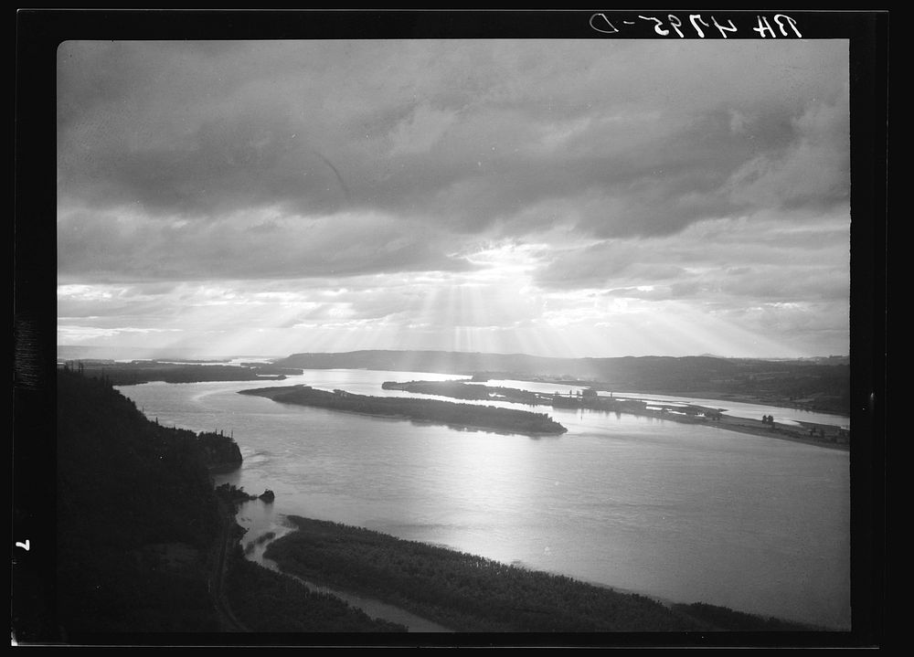 Sunset. Columbia River Gorge, Oregon. Sourced from the Library of Congress.