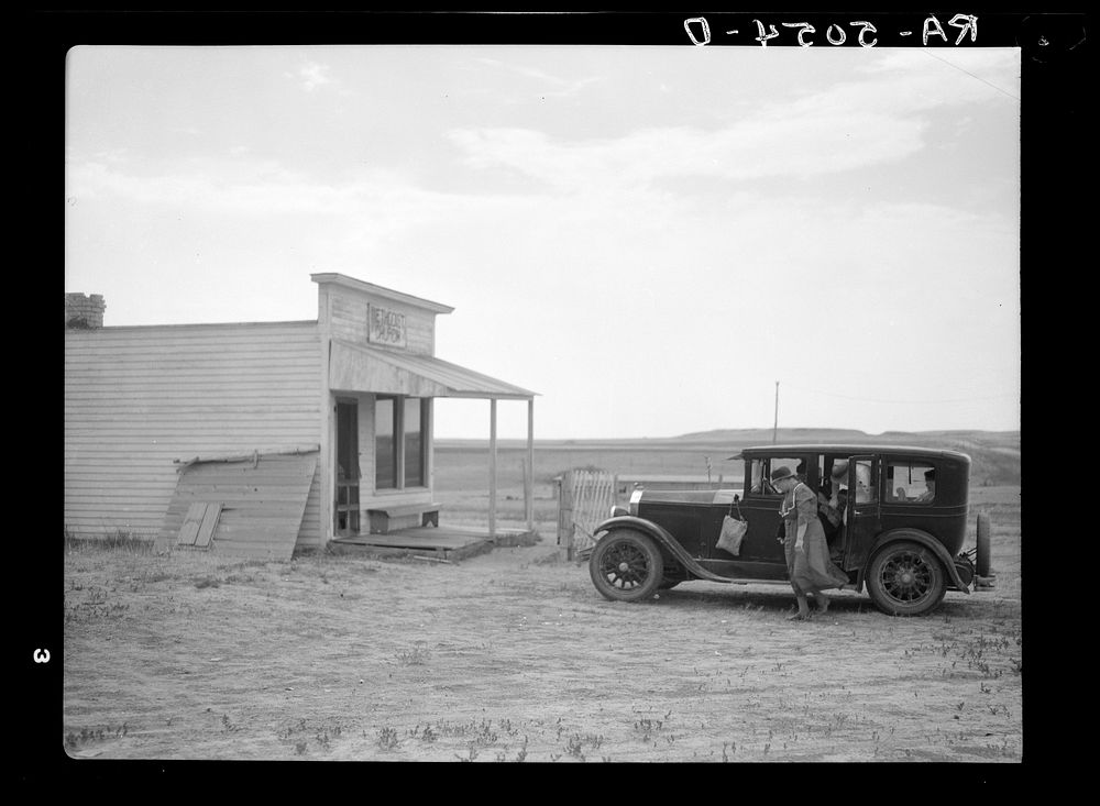 Going to church to pray for rain. Grassy Butte, North Dakota. Sourced from the Library of Congress.