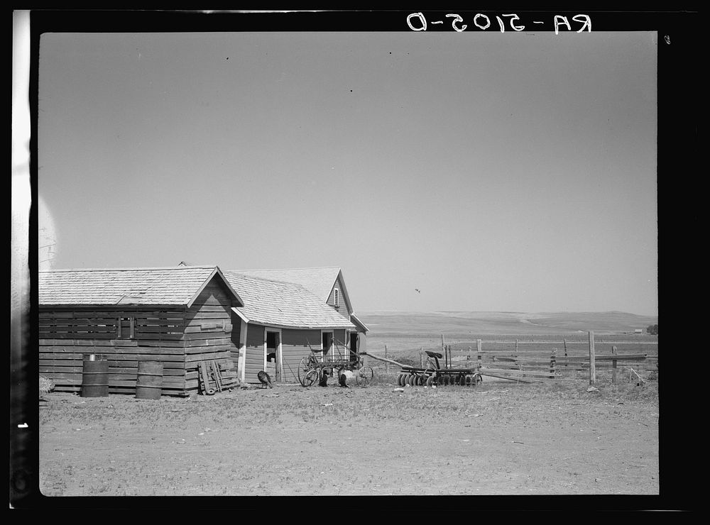 Farmyard. Saint Anthony, North Dakota. Sourced from the Library of Congress.