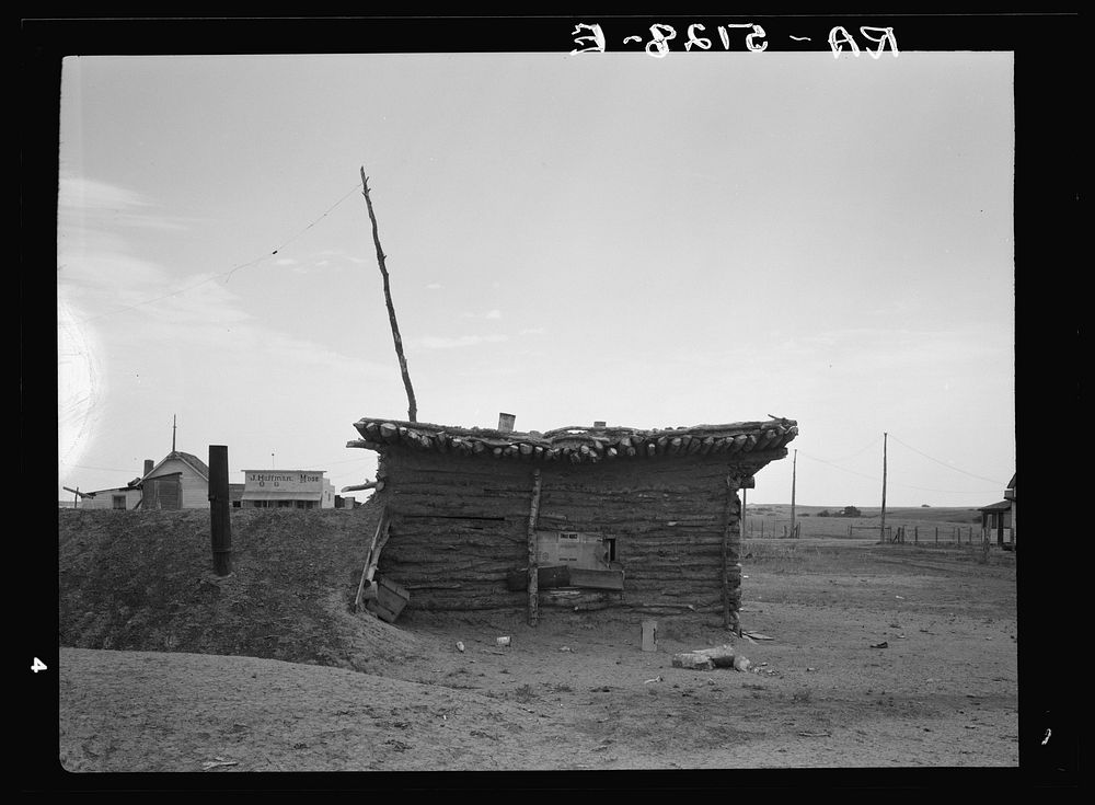 Dugout. Grassy Butte, North Dakota. Sourced from the Library of Congress.
