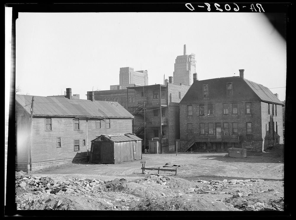 Rear of house in 700 block on Kilbourn Avenue. Milwaukee, Wisconsin. Sourced from the Library of Congress.