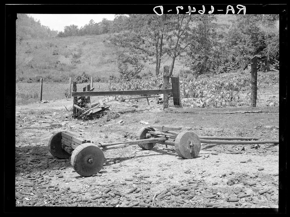 Homemade wagon with wheels of  gum on the Will Turgin farm in northwest Georgia, near Clarksville. Sourced from the Library…