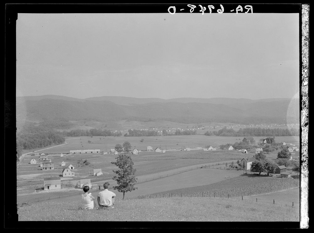 View of the Tygart Valley Homesteads. West Virginia. Sourced from the Library of Congress.
