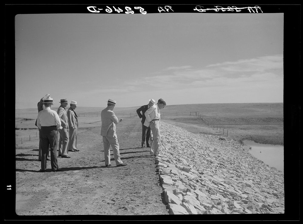 Drought committee inspects dam at Rapid City, South Dakota. President's report. Sourced from the Library of Congress.