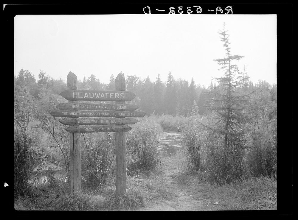 Source of the Mississippi River. Lake Itasca, Minnesota. Sourced from the Library of Congress.