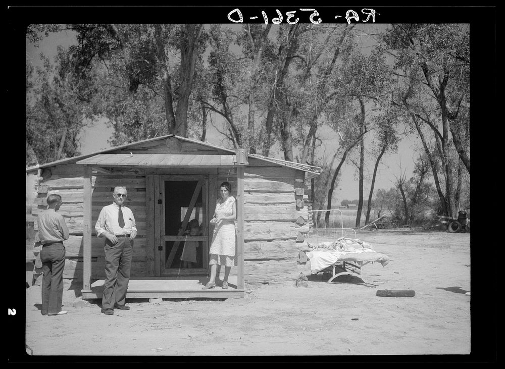 Dr. Gray at rehabilitation client's home. Powder River County, Montana. Sourced from the Library of Congress.