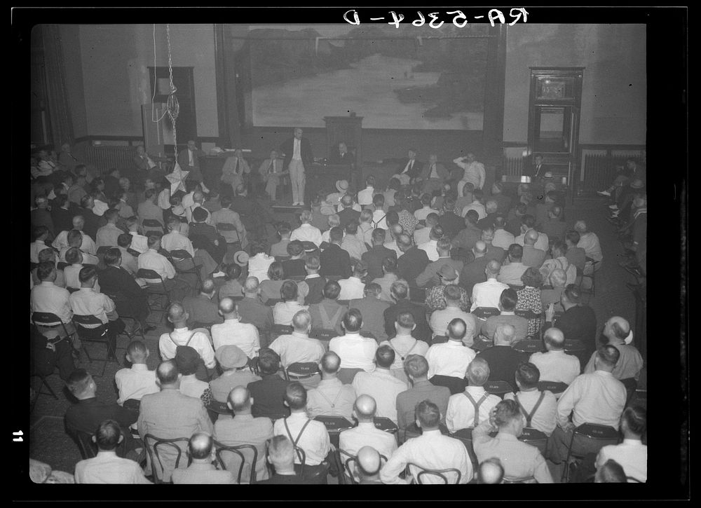 Drought committee meets with farmers at Miles City, Montana. Sourced from the Library of Congress.