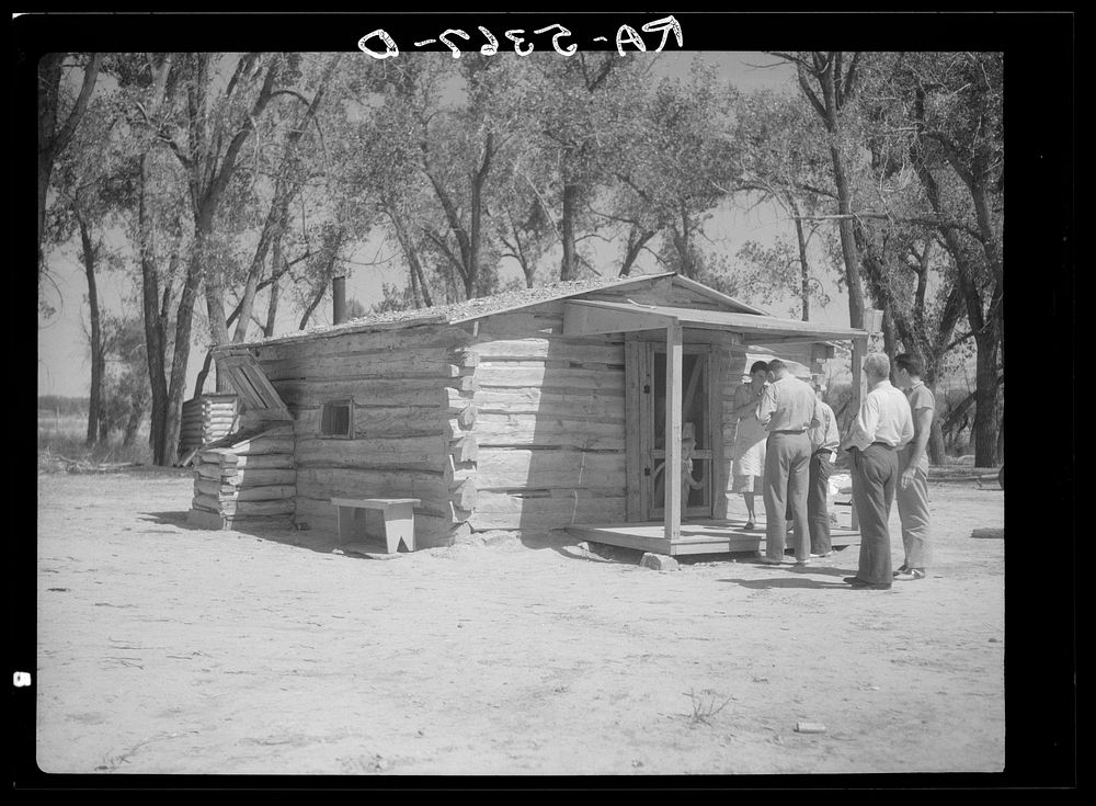 Drought committee visits rehabilitation client. Powder River County, Montana. Sourced from the Library of Congress.