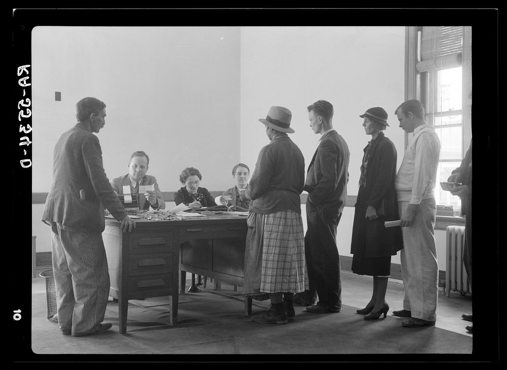 Rehabilitation clients repaying loans. Durham, North Carolina. Sourced from the Library of Congress.
