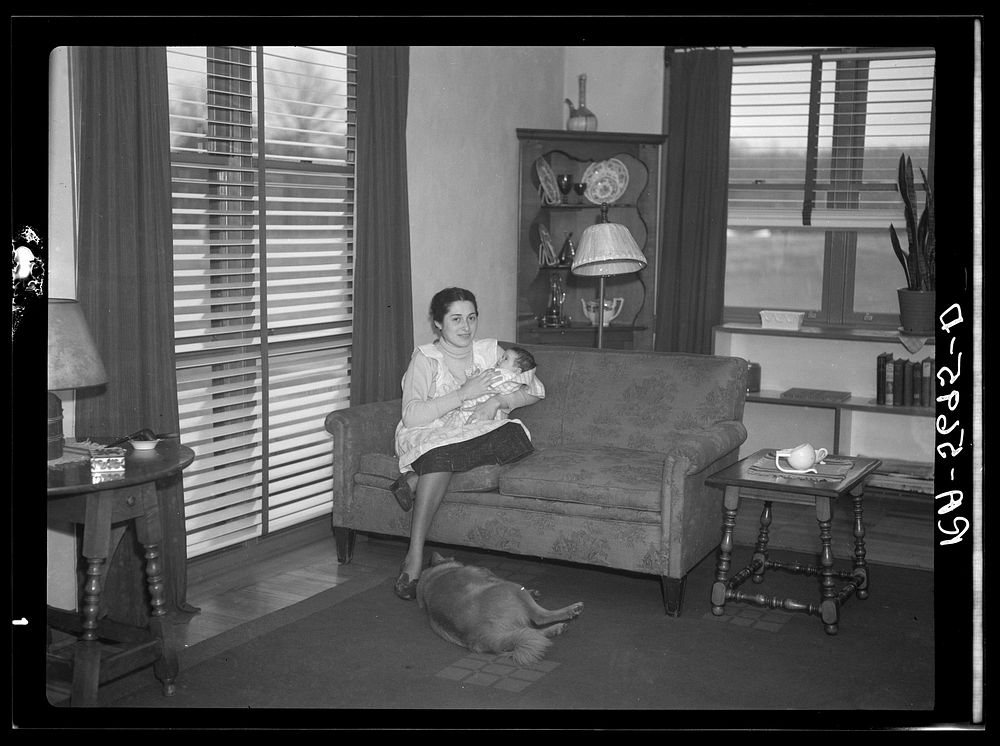 New Jersey homesteader in her living room. Hightstown, New Jersey. Sourced from the Library of Congress.
