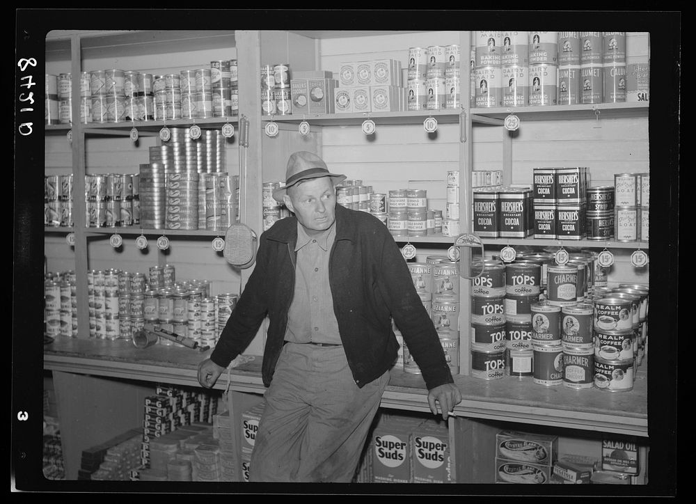 Scene in the cooperative store. Irwinville Farms, Georgia. Sourced from the Library of Congress.