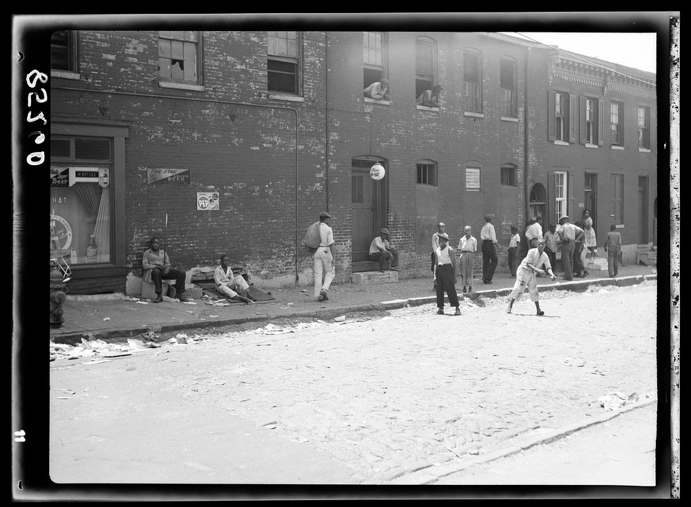 Street in  area. Baltimore, Maryland. Sourced from the Library of Congress.