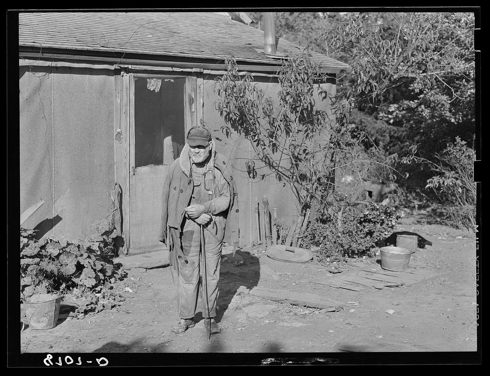 Blind old man who lives on farm operated by his two unmarried daughters. Coffey County, Kansas. Sourced from the Library of…